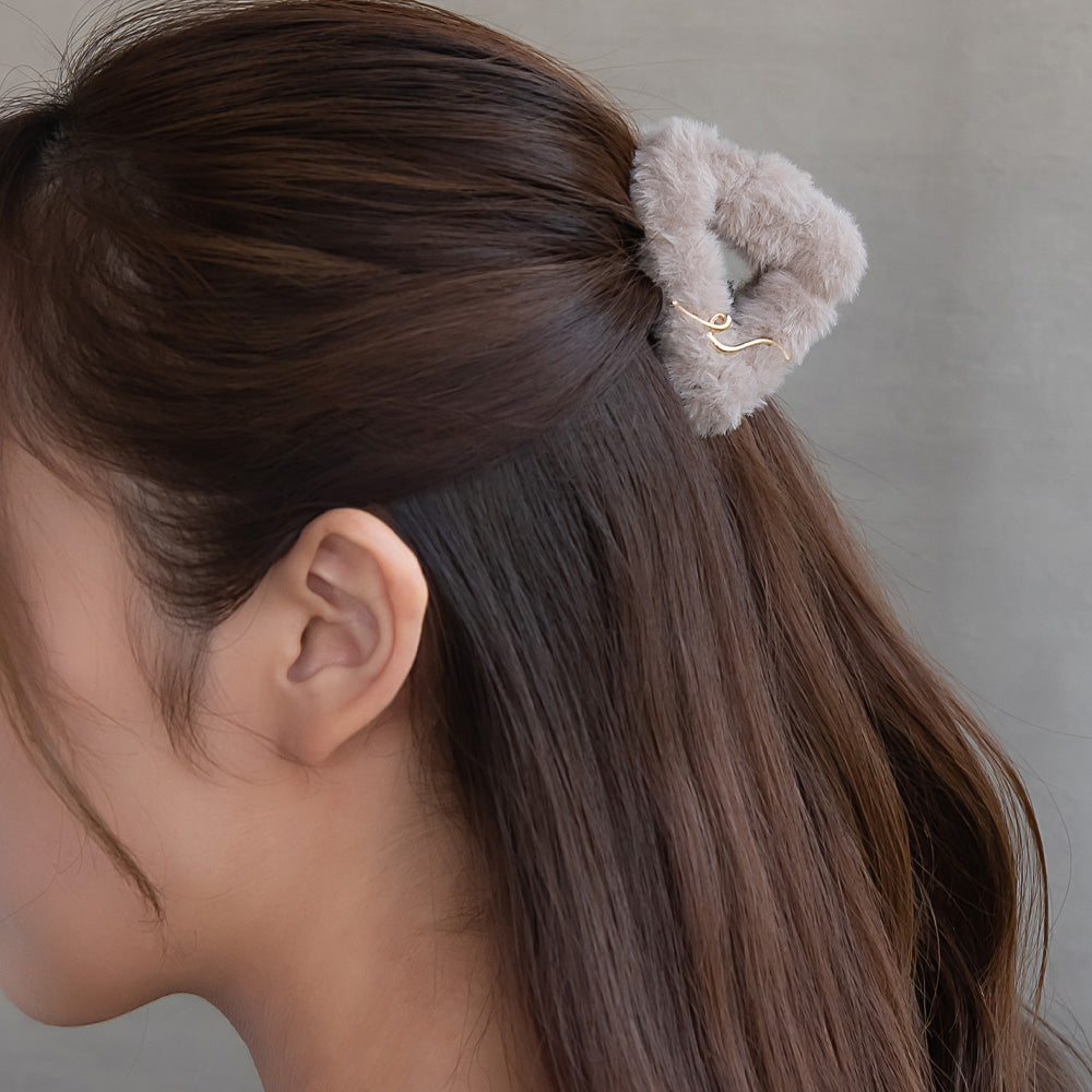 ヘアクリップ 三角形 エコファー メタル バンスクリップ