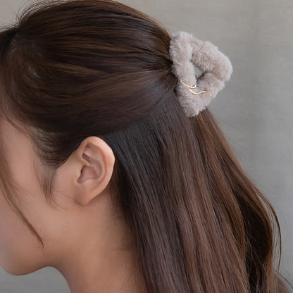 ヘアクリップ 三角形 エコファー メタル バンスクリップ