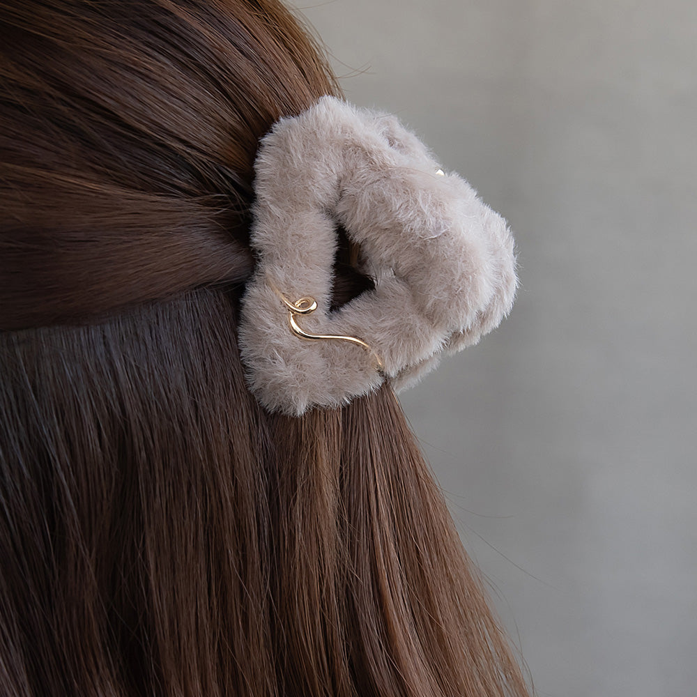 ヘアクリップ 三角形 エコファー メタル バンスクリップ