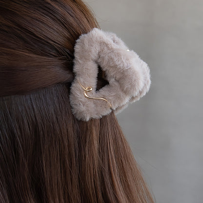 ヘアクリップ 三角形 エコファー メタル バンスクリップ