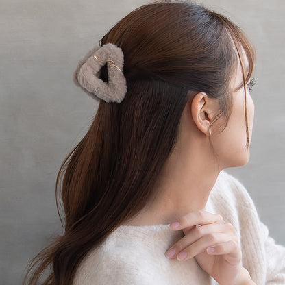 ヘアクリップ 三角形 エコファー メタル バンスクリップ