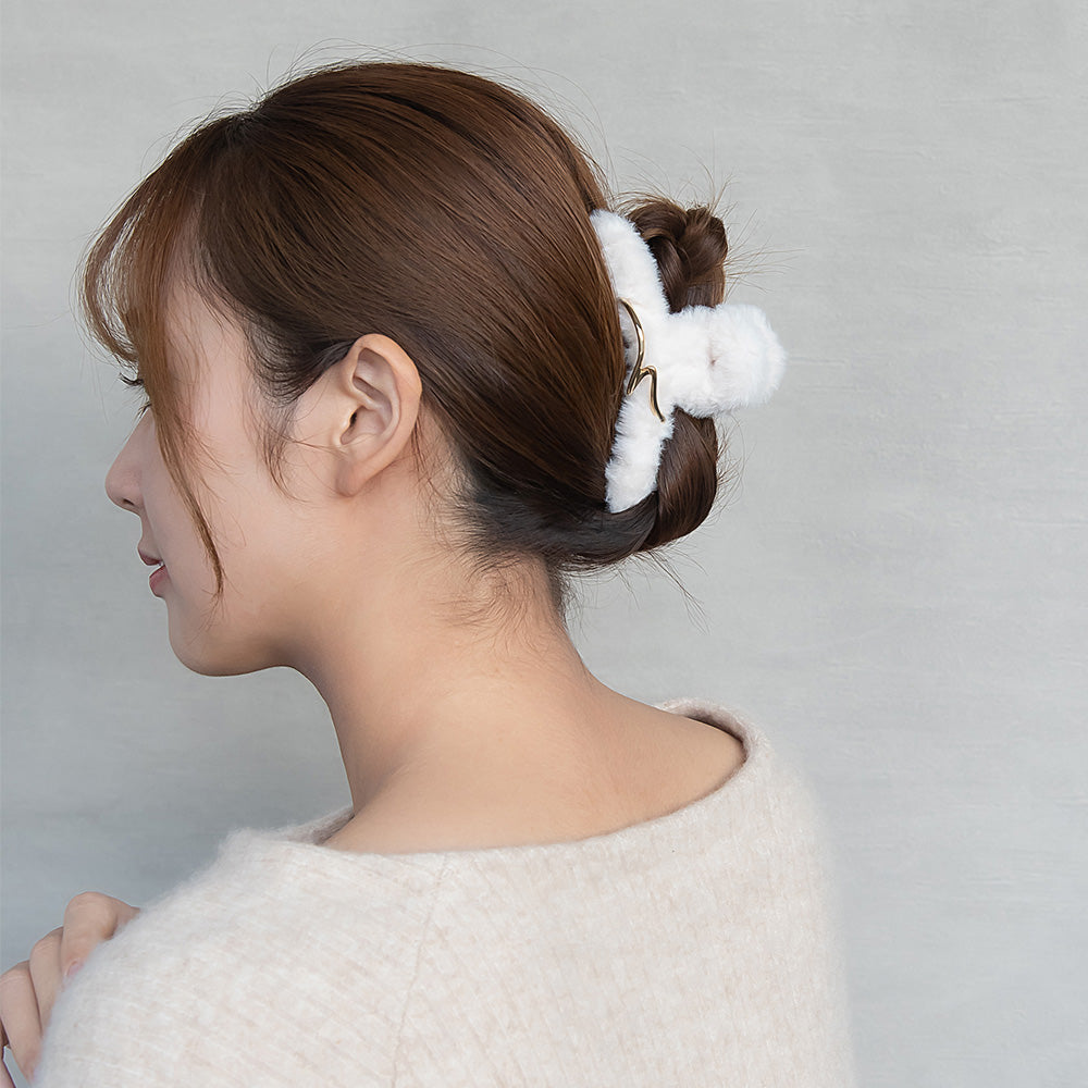 ヘアクリップ エコファー ロール メタル バンスクリップ