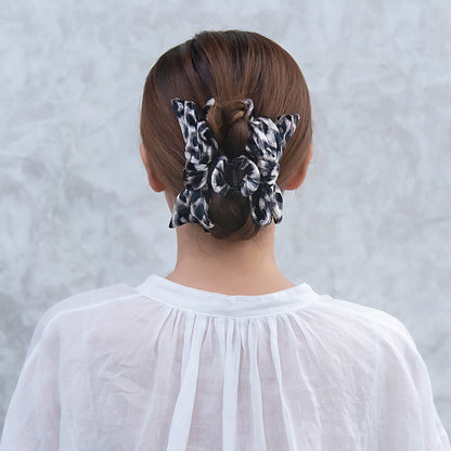 ヘアクリップ レオパード ベロア バンスクリップ