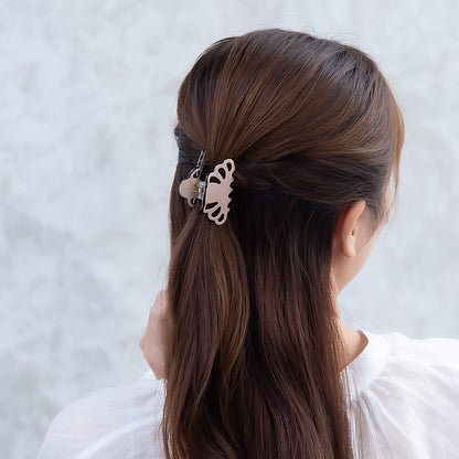 ヘアクリップ 透かし スカラップ  バイカラー ミニ バンスクリップ