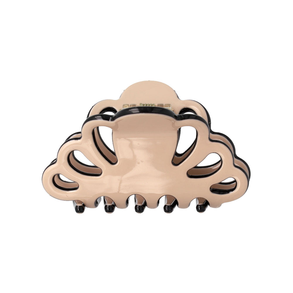 ヘアクリップ 透かし スカラップ  バイカラー ミニ バンスクリップ