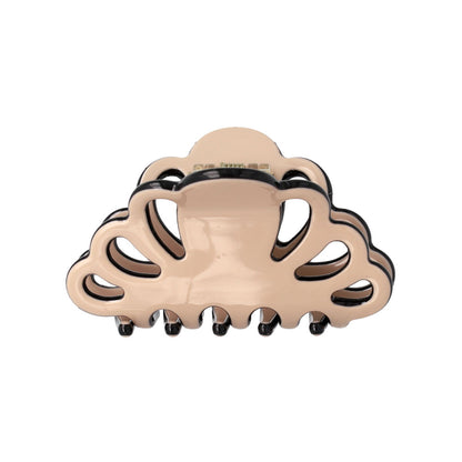 ヘアクリップ 透かし スカラップ  バイカラー ミニ バンスクリップ