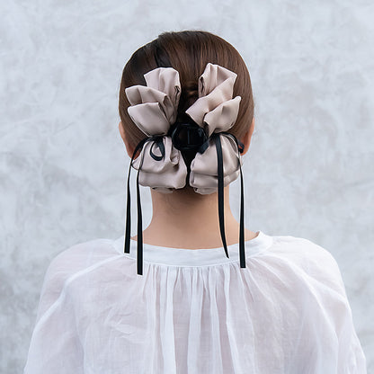 ヘアクリップ リボン フリル バンスクリップ