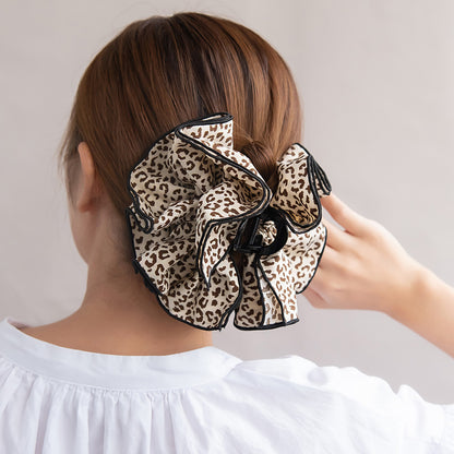 ヘアクリップ レオパード フリル バンスクリップ