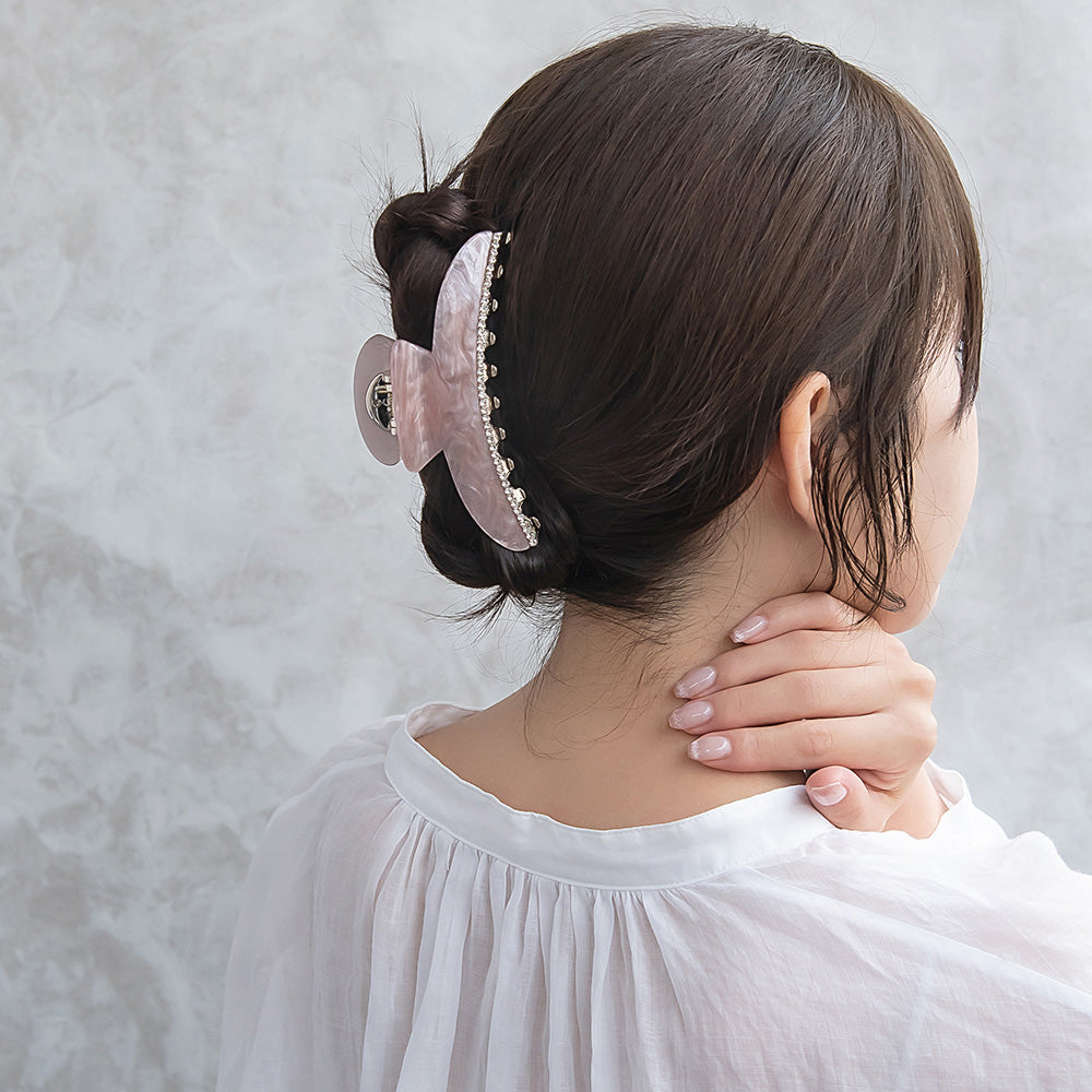 ヘアクリップ マーブル バンスクリップ