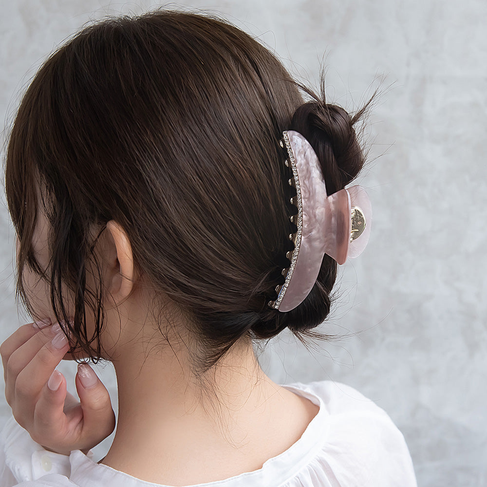 ヘアクリップ マーブル バンスクリップ