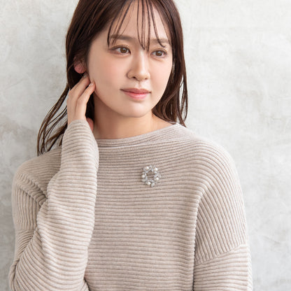 ブローチ メタル キュービックジルコニア 淡水パール バタフライ リース ピンタイプ