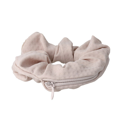 シュシュ chouchou pouch ファスナー ポーチ付き チェック柄 くすみパステル カラー