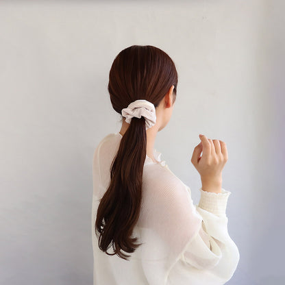 シュシュ chouchou pouch ファスナー ポーチ付き チェック柄 くすみパステル カラー