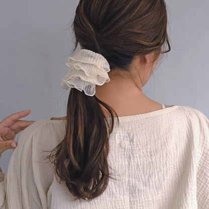 シュシュ Candy Chouchou ロング シアー チュール フリル プリーツ