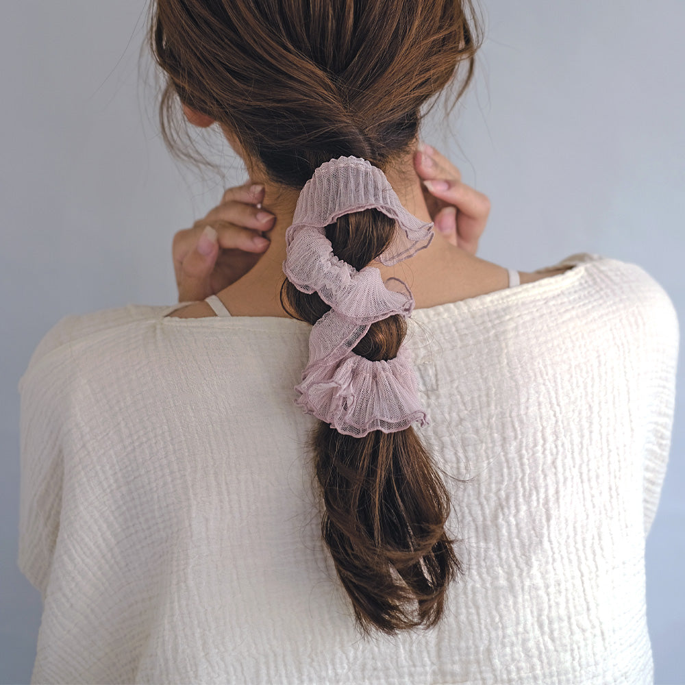 シュシュ Candy Chouchou ロング シアー チュール フリル プリーツ