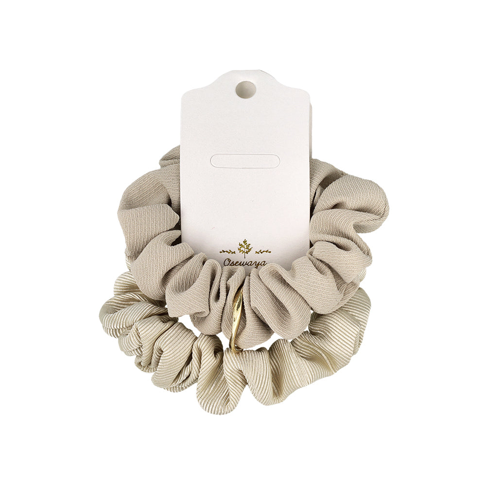 シュシュ メタル ツイスト リング 異素材 カラー 2個セット – OSEWAYA