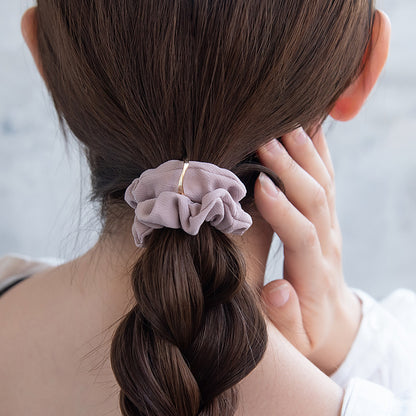 シュシュ メタル ツイスト リング 異素材 カラー 2個セット