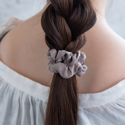 シュシュ メタル ツイスト リング 異素材 カラー 2個セット