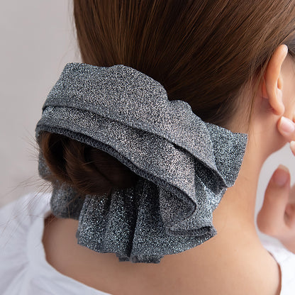 シュシュ ラメ フリル ボリューム ビッグ