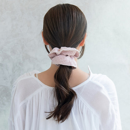 シュシュ ツイード風 ラメカラー