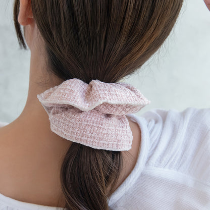 シュシュ ツイード風 ラメカラー