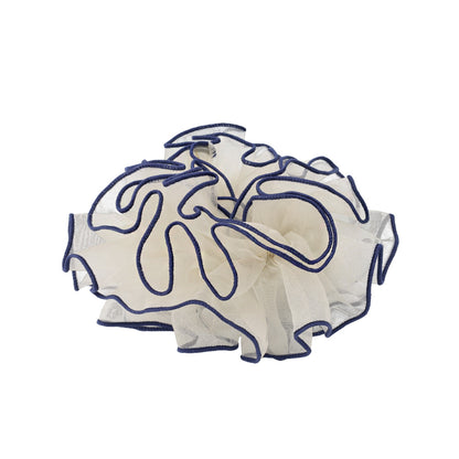 シュシュ シアー ボリューム バイカラーパイピング メロウ加工