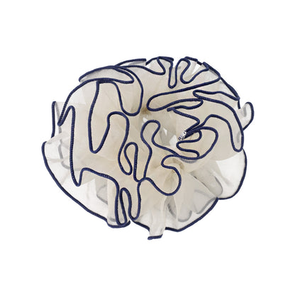 シュシュ シアー ボリューム バイカラーパイピング メロウ加工