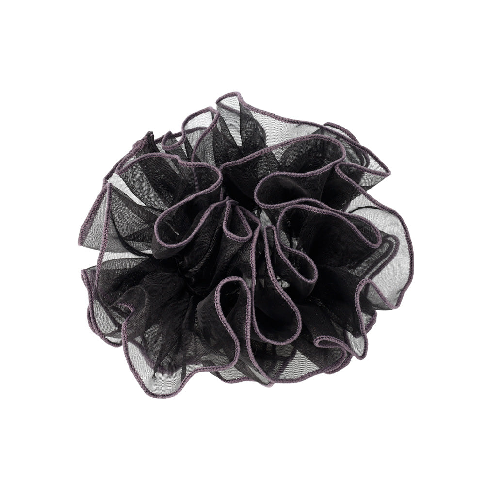 シュシュ シアー ボリューム バイカラーパイピング メロウ加工