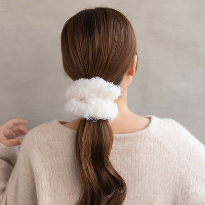 シュシュ ふわふわ 毛糸風 ボリューム