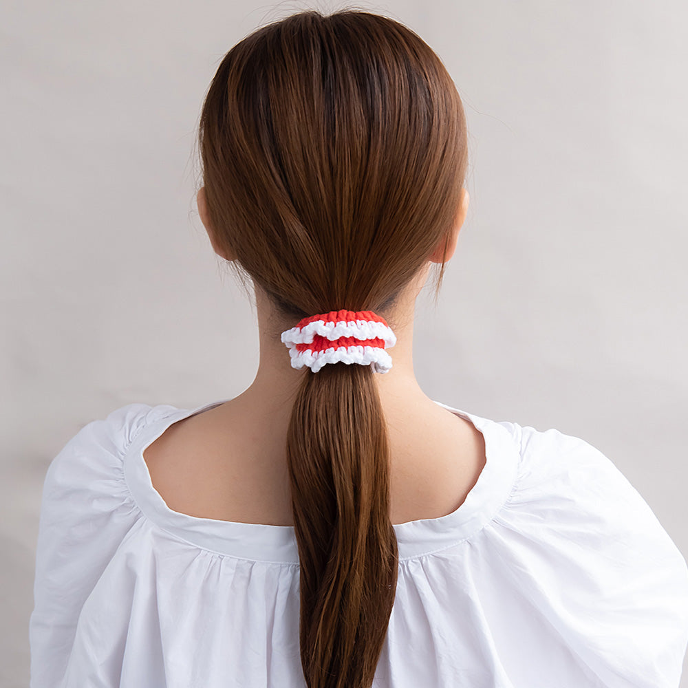 シュシュ ふわふわ 毛糸 手編み