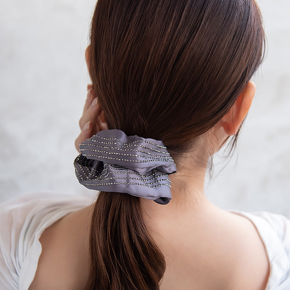 シュシュ 5ラインストーン シック