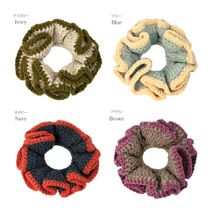 シュシュ 毛糸 バイカラー