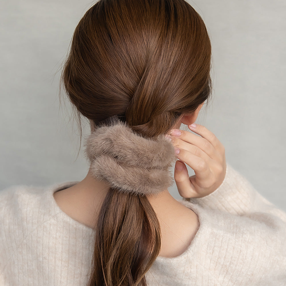 シュシュ フェイクファー