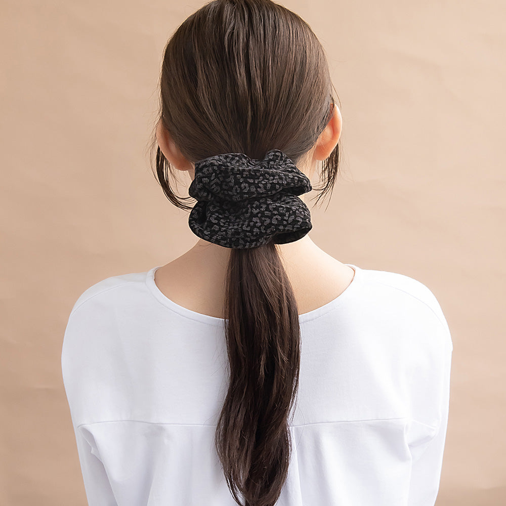 シュシュ レオパード コーデュロイ