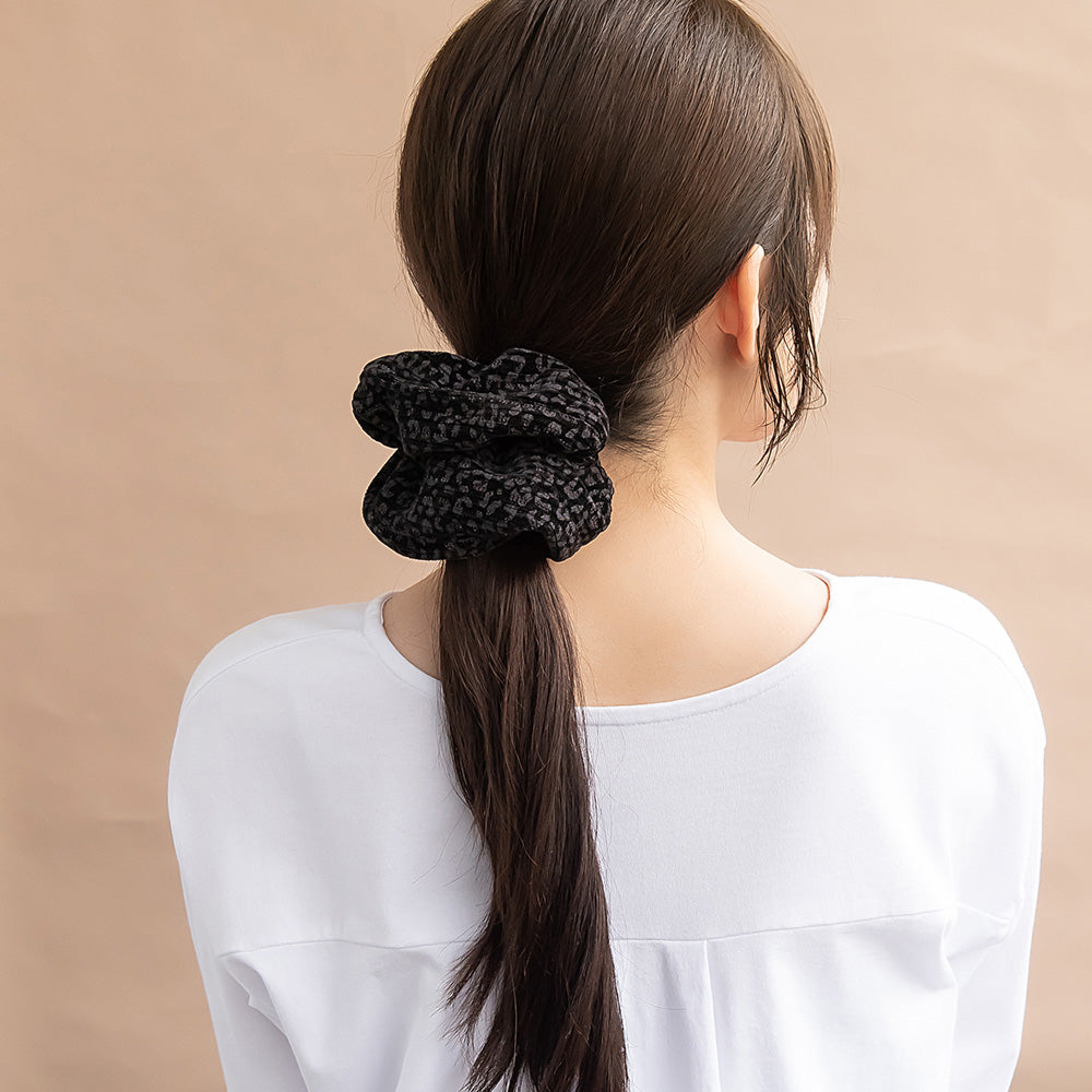 シュシュ レオパード コーデュロイ