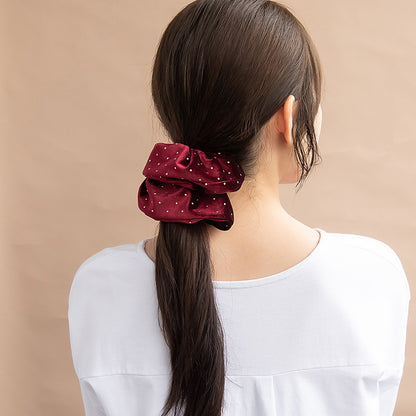 シュシュ ベロア ドット