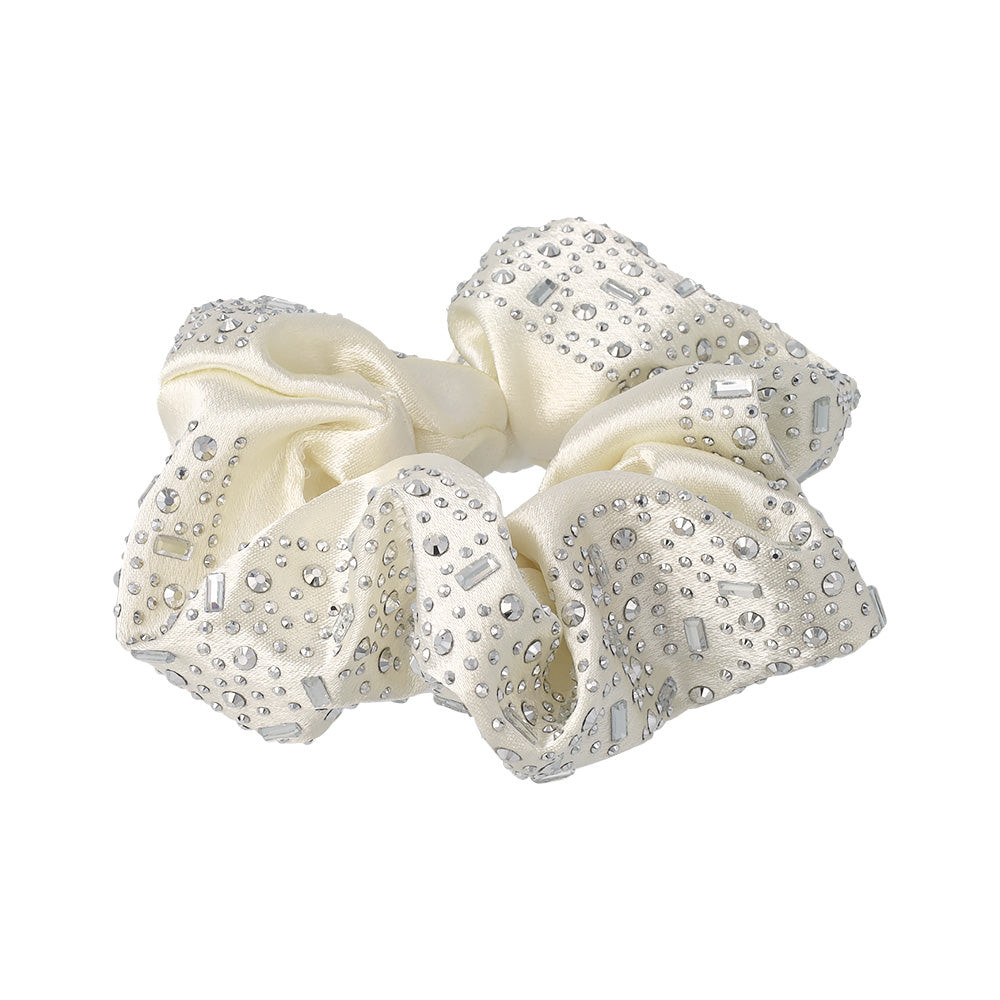 シュシュ サテン ストーン