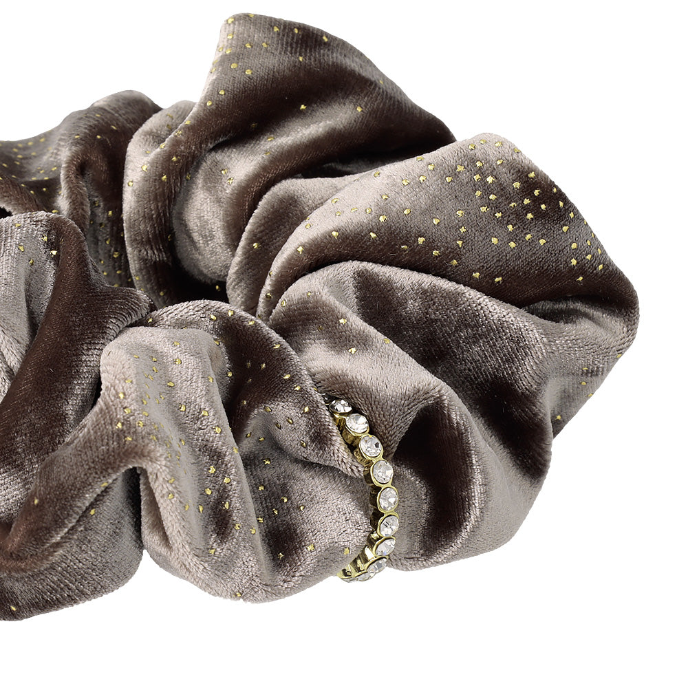 シュシュ ベロア ランダム スタッズ ビジューリング