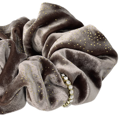 シュシュ ベロア ランダム スタッズ ビジューリング