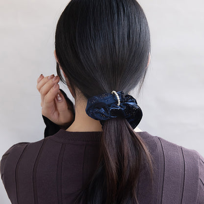 シュシュ ベロア ランダム スタッズ ビジューリング