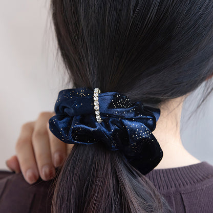 シュシュ ベロア ランダム スタッズ ビジューリング