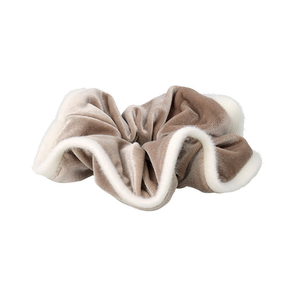 シュシュ ベロア アクセント フェイクファー