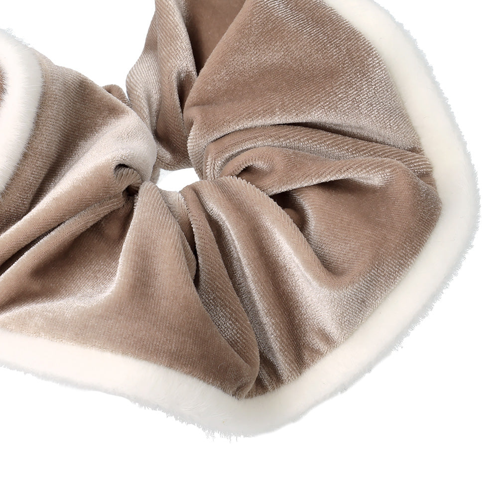 シュシュ ベロア アクセント フェイクファー