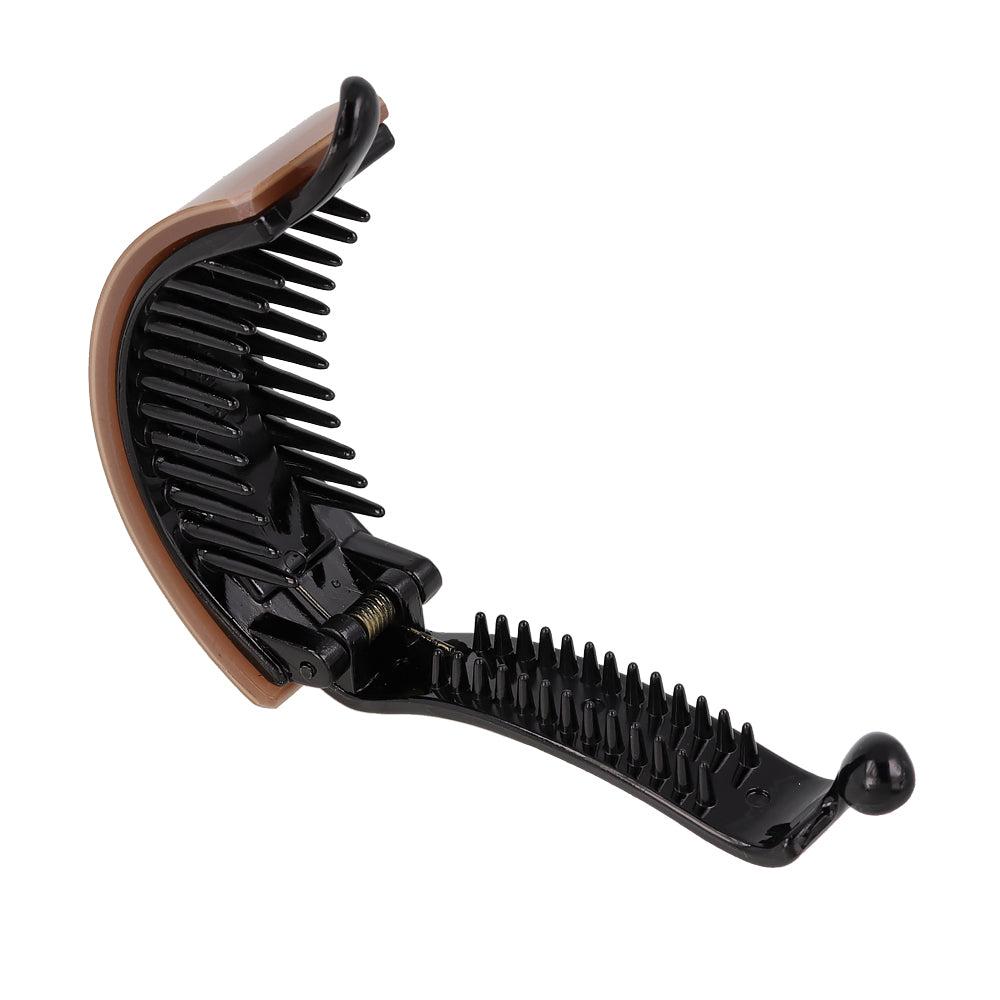 ヘアクリップ カーブ レクタングル プレート ベーシックカラー 無地