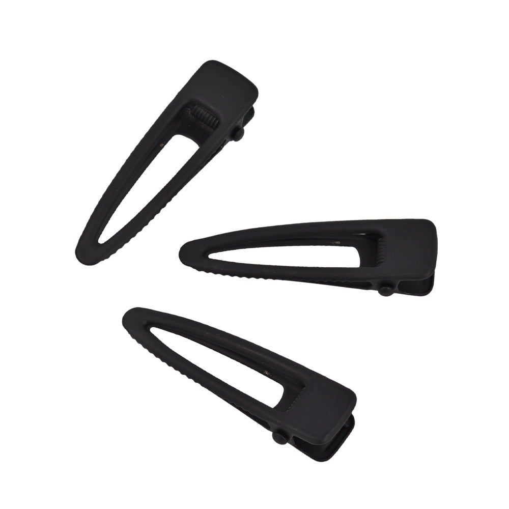 ヘアクリップ Candy Arrange シンプル ブラック マット オープン フレーム トライアングル 3個セット クリップ