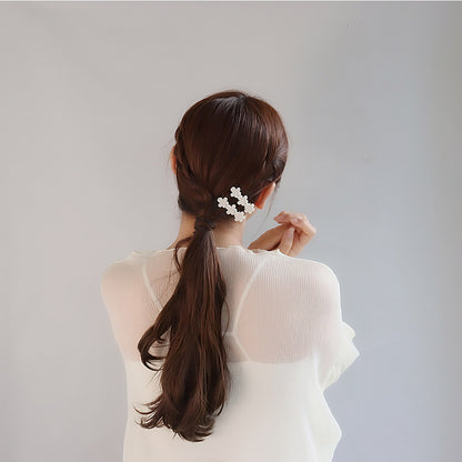 ヘアクリップ Candy Arrange ニッケルフリー メタル 花 フラワー トリプル ミニ パール 2個セット クリップ