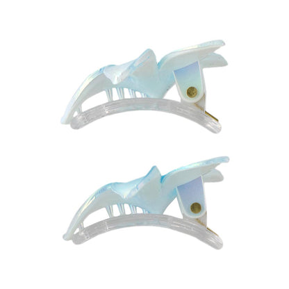 ヘアクリップ mini clip プルメリア フラワー 花 カラー 2個セット ミニクリップ サイドクリップ
