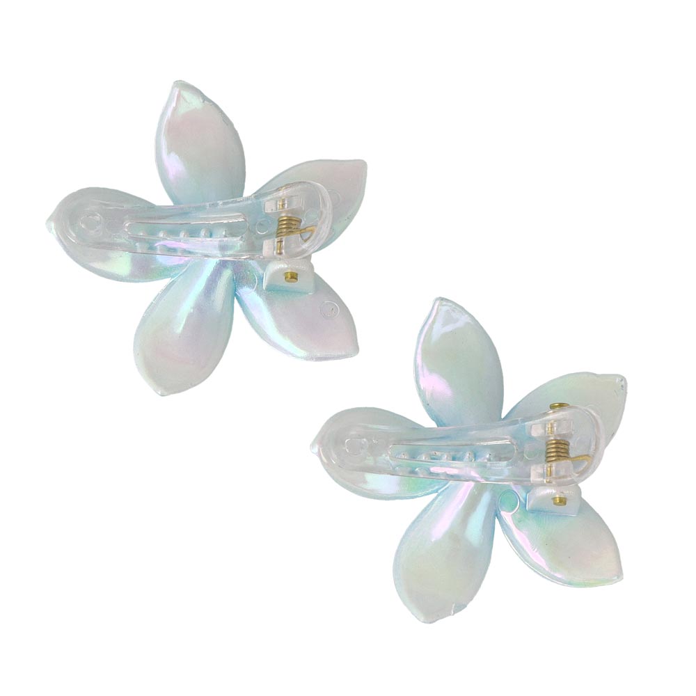ヘアクリップ mini clip プルメリア フラワー 花 カラー 2個セット ミニクリップ サイドクリップ