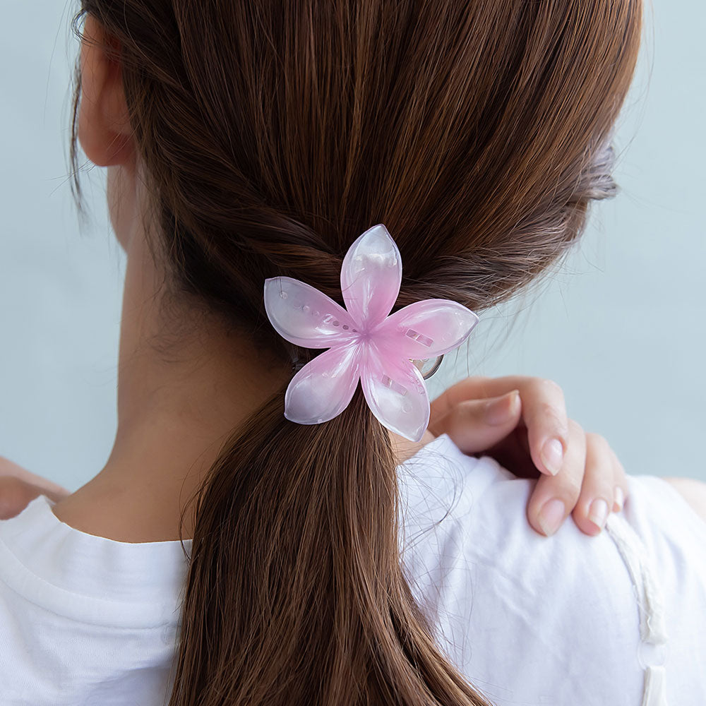ヘアクリップ プルメリア フラワー 花 カラー 65mm サイド