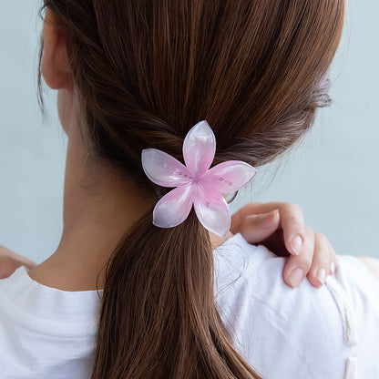 ヘアクリップ プルメリア フラワー 花 カラー 65mm サイドクリップ